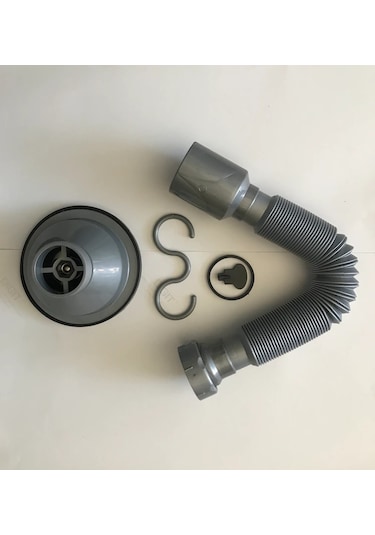 Donau Körüklü Çöpmak Evye Gider Sifonu Geniş Kafalı Gri