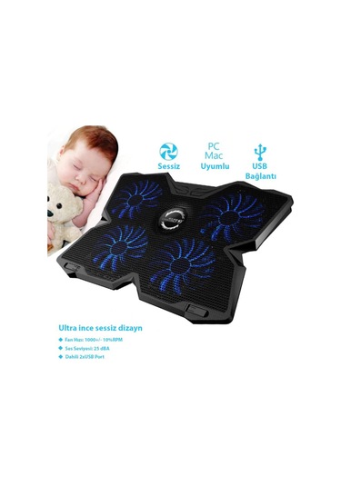 Coolcold 4 Fanlı 12" - 17.3" Gaming Notebook Soğutucu