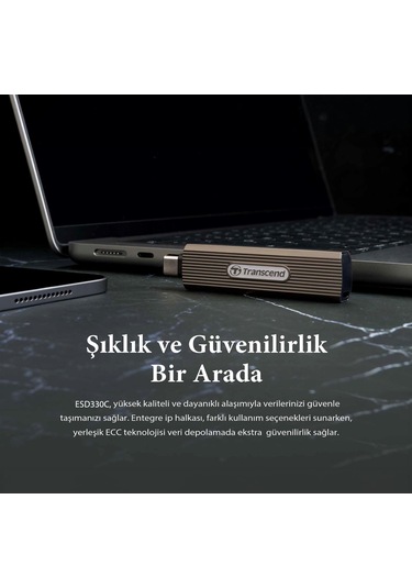 Transcend TS1TESD330C 1 TB Type-C 10Gbps Gizlenebilir Başlıklı Taşınabilir Disk