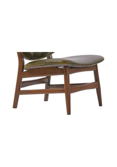 Bengimobilya Sandalye Zus185 Kapitone Model Ahşap Retro Iskelet Yeşil Suni Der