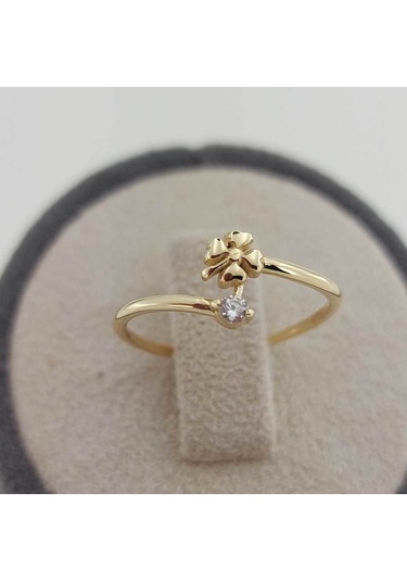 Altınbeyı Mini Taşlı Altın Yüzük 14 Ayar 1.24 Gram Abyyzk0127