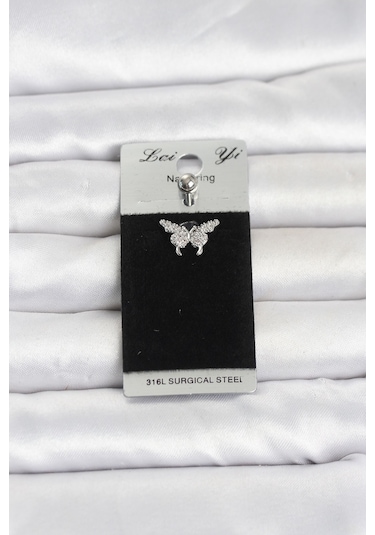 316l Cerrahi Çelik Kelebek Model Göbek Piercing Gümüş 71692834