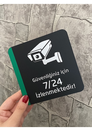 Pleksi Güvenlik Kamerası Uyarı Levhası