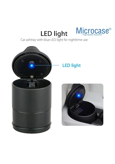 Microcase Oto Araç İçi Led Işıklı Kapaklı Küllük - Al4879
