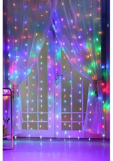 Torima Lw-77 Rgb 300 Ledli 10 Sarkıt Perde Led Işık 3x3 Metre Peri Telli Led