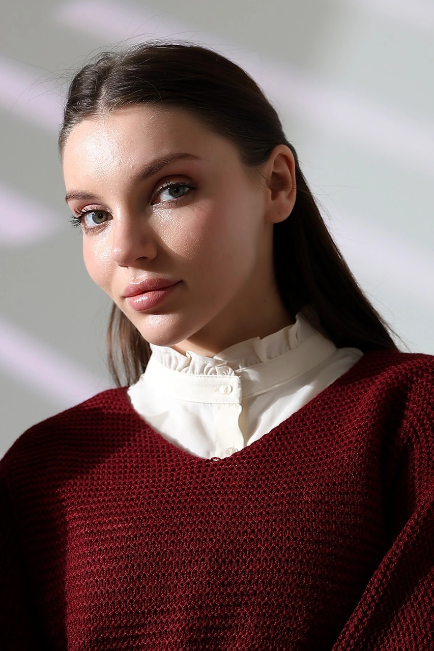 Schık Schık Pamuklu Fırfır Yaka Çıkarılabilir Yarım Gömlek Taş Sckwm24gml02 Taş