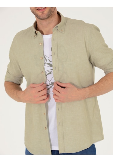 Pierre Cardin Erkek Haki Gömlek Desenli 50265119-vr027 Haki