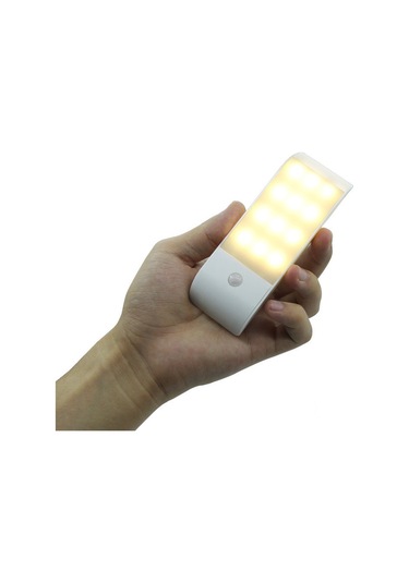 Şarj Edilebilir Led Gece Lambası, Hareket Sensörlü Otomatik Gece Lambası, Sıcak Beyaz