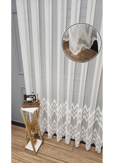 Tül Perde Farbateks Dikim Etek Geniş Ritim Model Desenli 3kat Kırışmaz Ütü Istemez Keten Tül Perde Ritim