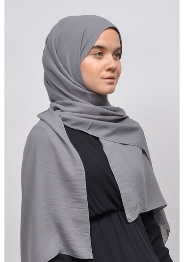 Altobeh Caz Krep Tesettür Kadın Şal - Gümüş