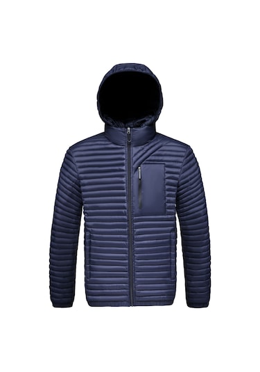 2025 Sonbahar Ve Kış Yeni Grafen Çıkarılabilir Kapüşonlu Pamuklu Ceket Mavi