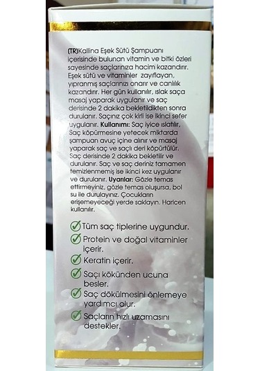 Kallina Saç Dökülmesine Karşı Eşek Sütü Şampuanı 350 ML