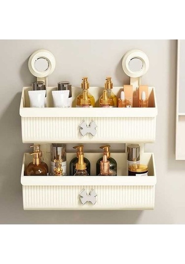 Tongxida Bosphorusboutique Vakumlu Stil: Sones Sepet, Banyo Duvara Monteli Küçük Kahverengi Çıkarılabilir Depolama Diğer