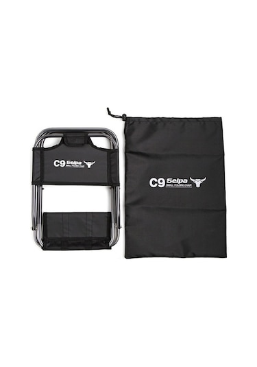 Prestigegoods Alüminyum Seyahat Sandalyesi, Katlanır Koltuk, Çantasılı, Siyah, Dayanıklı, Taşınabilir, Hafif Siyah