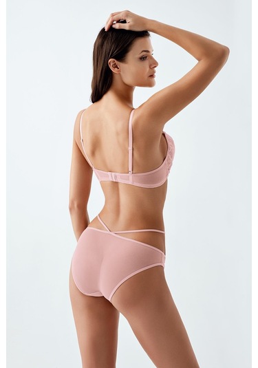 Luw 6122 Pudra Dolgulu Sütyen Külot 2Li Takım Pudra