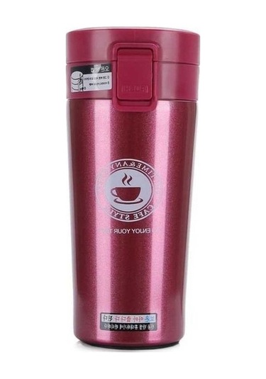 Fastbuy Çift Duvarlı Paslanmaz Çelik Vakumlu Mataralar 380ml Araba Termos Bardak Kırmızı Kırmızı