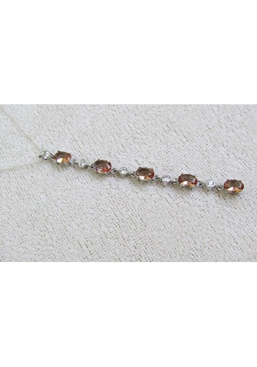 925 Ayar Gümüş Zultanit Oval Taşlı Uzun Tarz Kadın Kolye