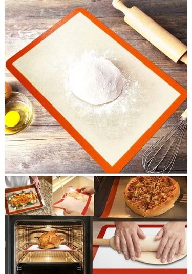 Büro Ev Ofis Mutfağı İçin 30x40cm Silikon Yanmaz Yapışmaz Hamur Açma Pişirme Matı
