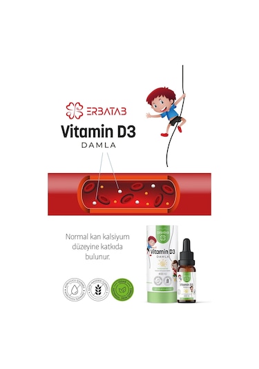 Erbatab Kids Vitamin D3 400 Iu Damla 20 ML