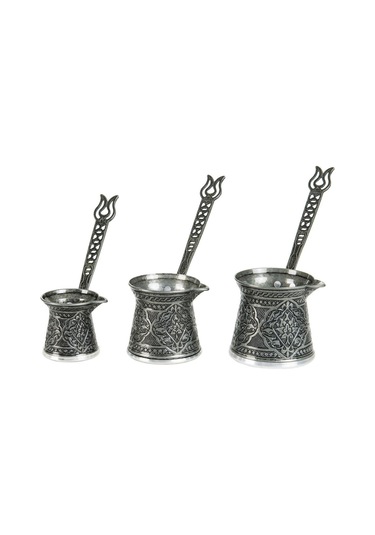 Cezve Takımı - Üçlü Zamak - Kalaylı