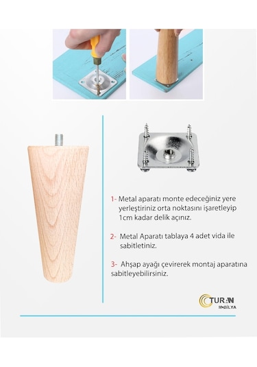Tsmpapel Koltuk Ayağı-Mobilya Ayağı-Baza Ayağı-Tv Ünitesi -Ahşap Ayak