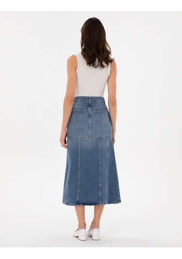 Pierre Cardin Kadın Mavi Etek Jean 50301321-vr036 Mavi