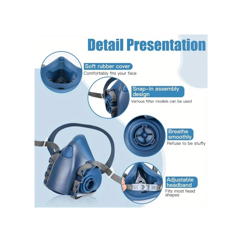 Willowhaven 7502 Gaz Maskesi Yeniden Kullanılabilir Solunum Maskesi Filtreli Kaynak Boyama Zımparalama