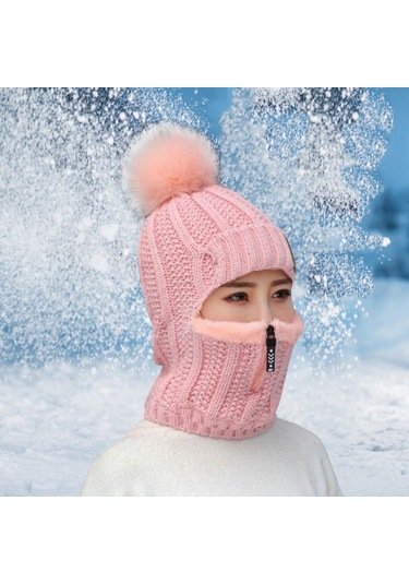 Suntek Kadınlar Kış Şapka Eşarp Bere Kapaklar Kız Pembe Pembe
