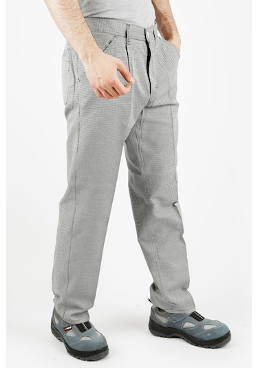 Uniprom Erkek Doktor Hemşire Aşçı Hizmetli Pantolon Alpaka Kumaş Kareli Siyah - Beyaz