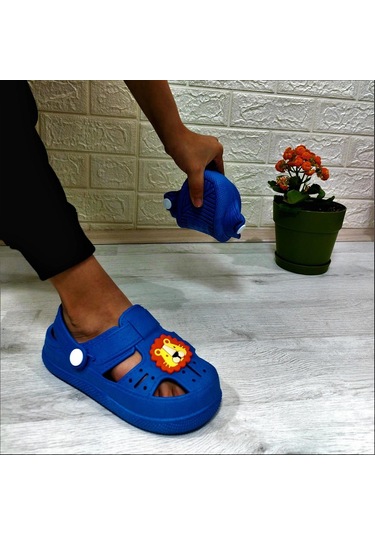 Da-ye 1001 P Mavi Önü Kapalı Yumuşacık Kaydırmaz Sandalet & Terlik Mavi