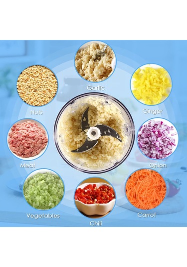 Kosona Usb Şarjlı 250ml Mini Elektrikli Soğan Dilimleyici - 304 Paslanmaz Çelik Bıçaklı, Tam Gövde Su Geçirmez, Mutfak Aracı Yeşil