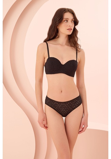 Loya Kadın Siyah Nirvana Desteksiz Straplez Tek Sütyen Siyah