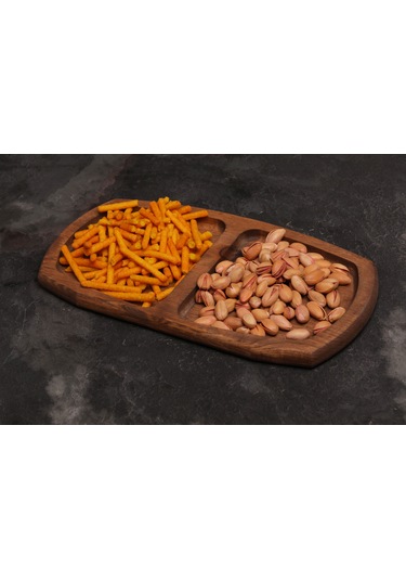 Sammwood 2 Bölmeli Ahşap Çerezlik & Şekerlik