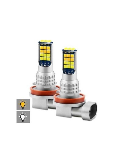 Ebitda 2 Adet V6 H11 Dc9-36v 30w 3000lm Ip65 Araba Led Çift Renkli Sis Lambası, 30led Smd-2525 Diğer