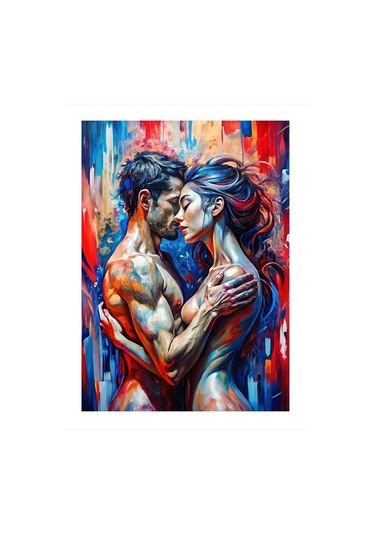 Yağlıboya Öpüşen Çift Modern Mdf Tablo 35cm X50cm