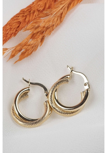 Moom Mücevherat Kadın 14 Ayar Altın İtalyan Halka Küpe N11.15550