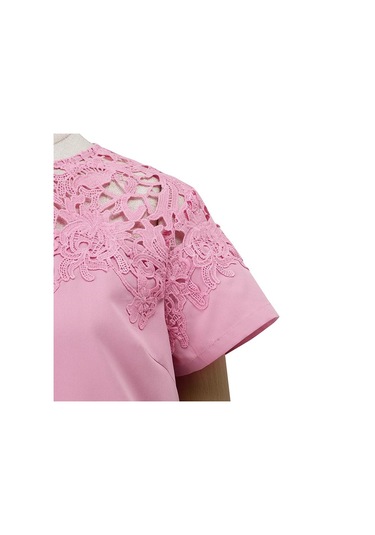 Vonda Zarif Kadın Ekleme Dantel Kısa Elbise Siyah