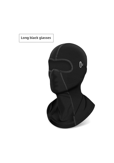 Hangfox Motorcycle Kask İçi Liner: Güneşten Koruma, Teri Emici, Nylon Dokuma, Gözlük Delikli, Siyah Uzun Tip Standart Beden Diğer