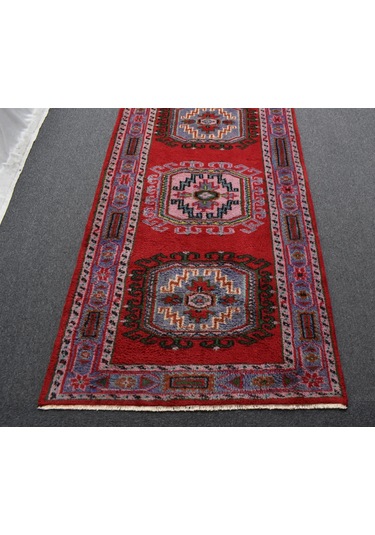 Zehra Abla Halı El Dokuma Benzersiz Sandıklı Kareli Uşak Manisa Yolluk Yün Halı 5602 Renkli