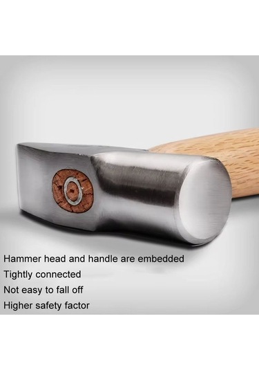Pazly Orta Gümüşçü Çekiç, Küçük Yuvarlak Kafa, El Yapımı Ahşap Sap, Kısa Saplı, Dekorasyon Ve El Yapımı İçin