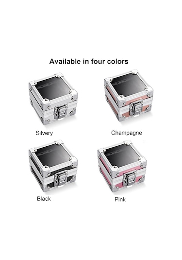 Mufunye 30 Delikli Oje Başlığı Saklama Kutusu, Taşınabilir, Gümüş