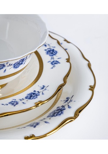 Maxx Doria Majestic Azure 12 Kişilik 77 Parça Yemek Takımı Pa2097 Beyaz - Altın