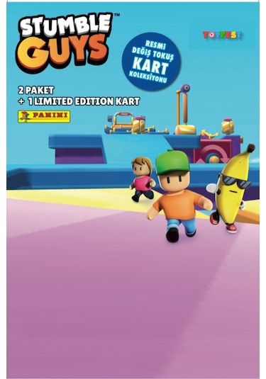 Panini Stumble Guys Koleksiyon Kartları - Çoklu Set - 1 Paket 6 Adet Kart + 1 Limited Edition Kart