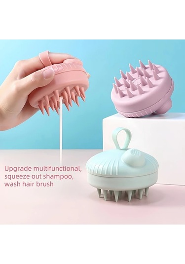 Elmpaly Pembe Lambano Silikon Saç Fırçası: Yumuşak, Dayanıklı, Masajlı Ve Şampuan Dispanseri