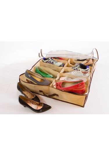 Shoes Under Portatif Ayakkabı Saklama Hurcu Renkli