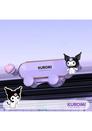 Elmpaly Siyah Kuromi Araç Telefon Tutucu - Evrensel Havalandırma Klipsli