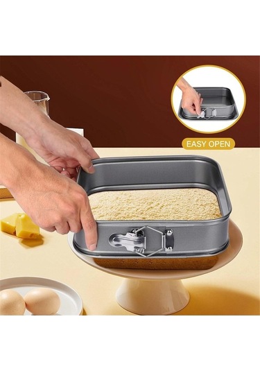 Ulzyvf Yaylı Kek Kare Kalıp 9 Gri İnç Cheesecake Kalıbı Gri