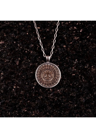 Çift Başlı Kolye, Tarihsel Kolye, 925 Ayar Gümüş Erkek Gümüş