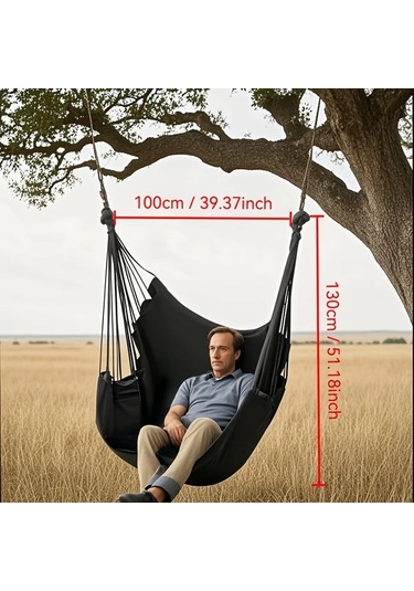 Elmpaly Büyük Siyah Çizgili Hamak Sandalye Dayanıklı Kumaş Kamp Sarkıt Salıncak Keyifli Outdoor Abanoz - Beyaz Elmpaly Büyük Siyah Çizgili Hamak Sandalye Dayanıklı Kumaş Kamp Sarkıt Salıncak Keyifli Outdoor Abanoz - Beyaz