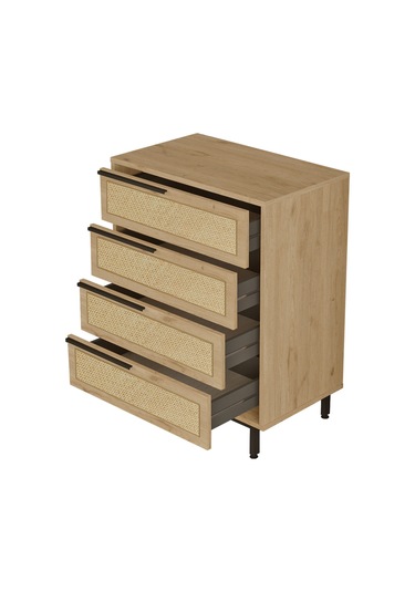 Robin Home Lidya Genç Odası Takımı 6'lı Set Sepet-uv Baskı Jüt Kahverengi